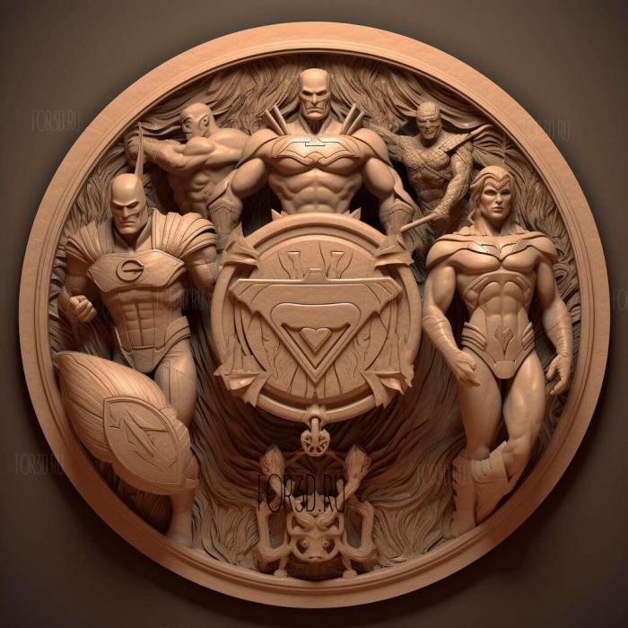 Justice League 4 stl model for CNC